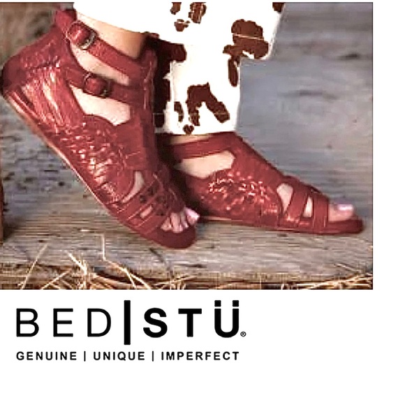 BED STU, Size 7.5, CLAIRE III, RARE IN RED, Huarache Sandals, Brand NEW in BOX! - Picture 7 of 12